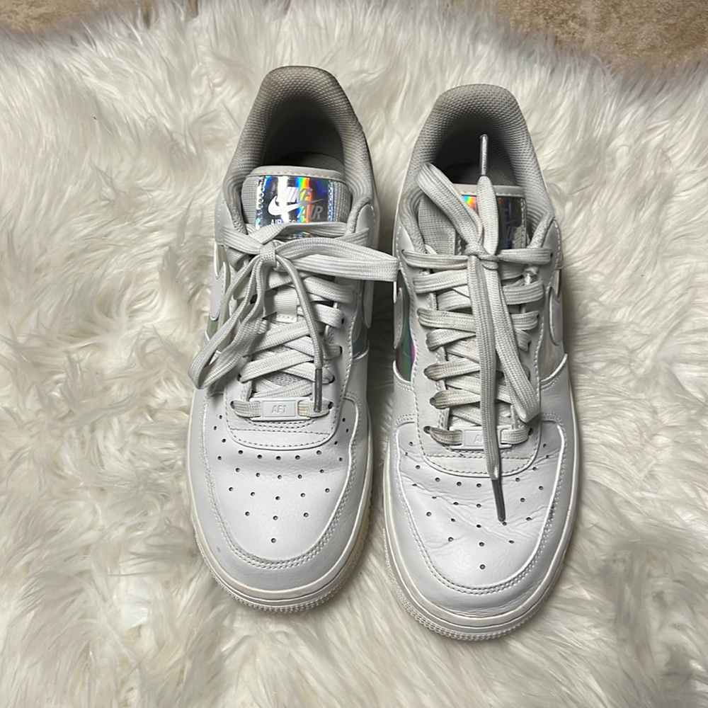 White Air Force 1 Lo metallic sliver 8